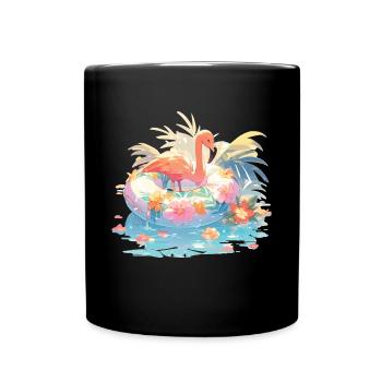 Rose Flamant rose Flamants roses Flamants Schimmreif - Mug uni - noir - Devant