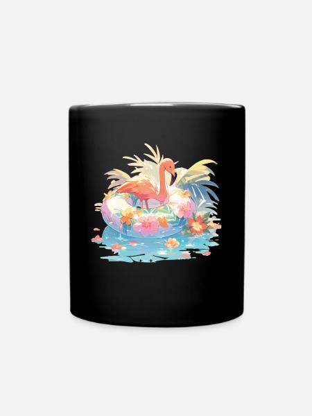 Rose Flamant rose Flamants roses Flamants Schimmreif - Mug uni - noir