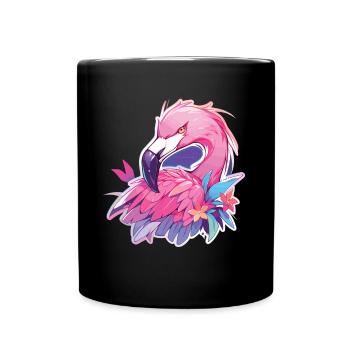 Flamingo Party Neon Flamingo Flamingos - Tasse einfarbig - Schwarz - Vorne