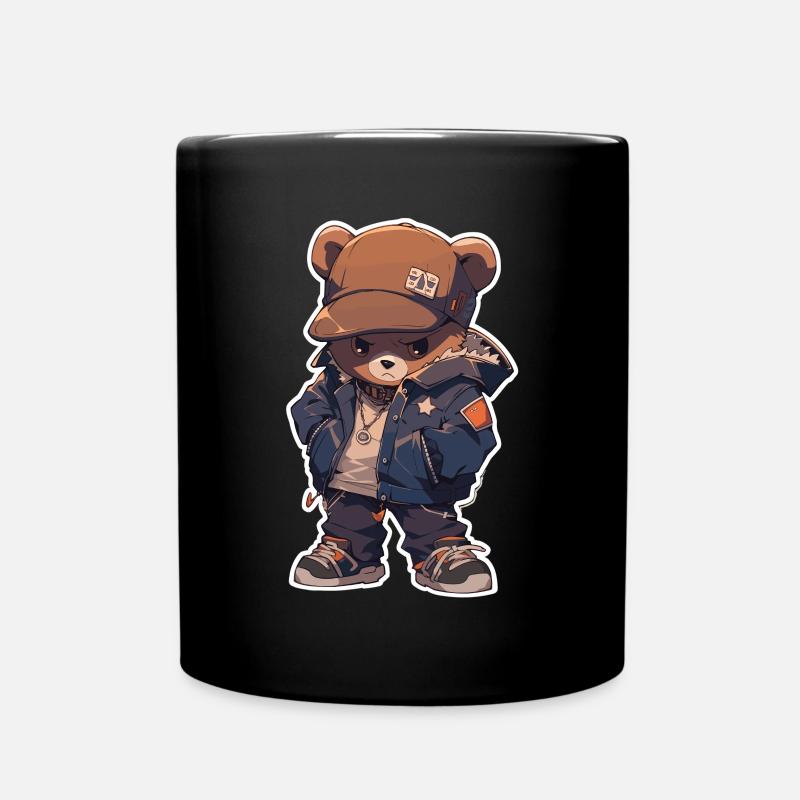 Bär Braunbär Bären Bärenkopf Bär Baby - Tasse einfarbig - Schwarz