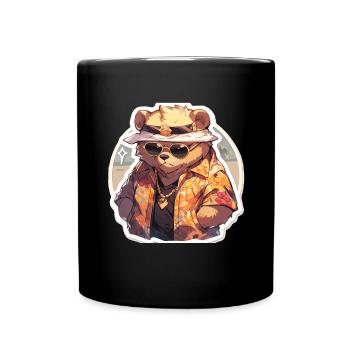 Bear Bears Fat Bear Bears Daddy - Full Colour Mug - black - Front