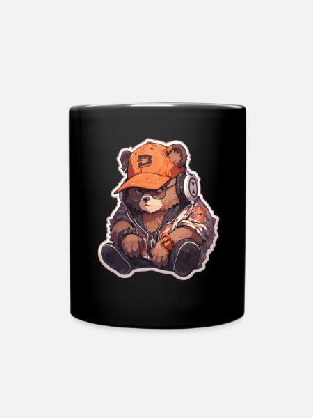 Bär Bären Hipster Bär Bären Braunbär - Tasse einfarbig - Schwarz