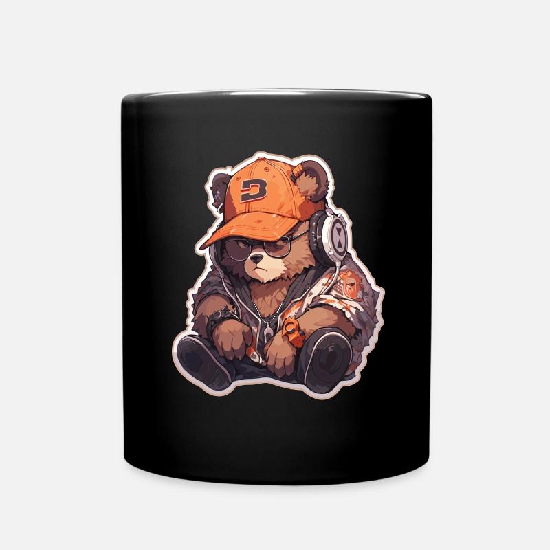Bär Bären Hipster Bär Bären Braunbär - Tasse einfarbig - Schwarz