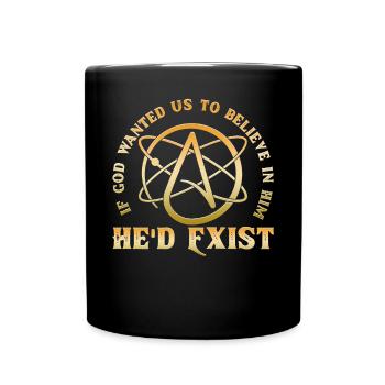 Atheist Atheismus - Tasse einfarbig - Schwarz - Vorne