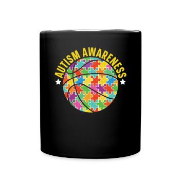 Autisme Basketball Autism Warrior Basketteur - Mug uni - noir - Devant