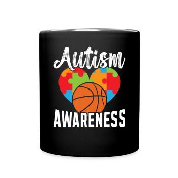 Autisme Basketball Autism Warrior Basketteur - Mug uni - noir - Devant