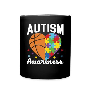 Autisme Basketball Autism Warrior Basketteur - Mug uni - noir - Devant