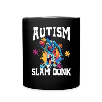 Autisme Basketball Autism Warrior Basketteur - Mug uni - noir - Devant