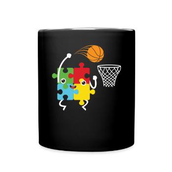 Autisme Basketball Autism Warrior Basketteur - Mug uni - noir - Devant