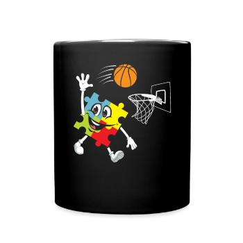 Autisme Basketball Autism Warrior Basketteur - Mug uni - noir - Devant