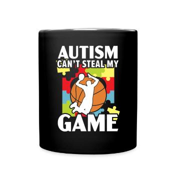 Autisme Basketball Autism Warrior Basketteur - Mug uni - noir - Devant