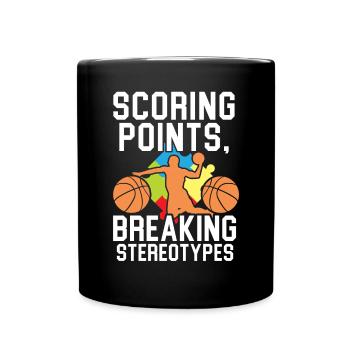Autism Basketball Autism Warrior Basketball Player - Full Colour Mug - black - Front