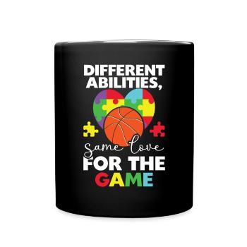 Autisme Basketball Autism Warrior Basketteur - Mug uni - noir - Devant