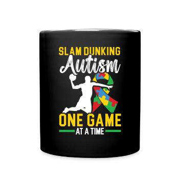 Autisme Basketball Autism Warrior Basketteur - Mug uni - noir - Devant