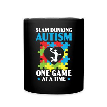 Autisme Basketball Autism Warrior Basketteur - Mug uni - noir - Devant
