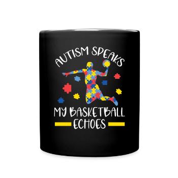 Autisme Basketball Autism Warrior Basketteur - Mug uni - noir - Devant