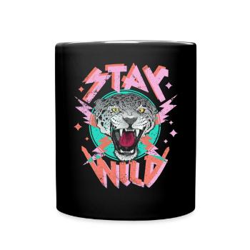 Stay Wild Wildcat - Full Colour Mug - black - Front