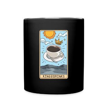 Tarot Card Reader Hot Coffee Drinker Caffeine - Full Colour Mug - black - Front