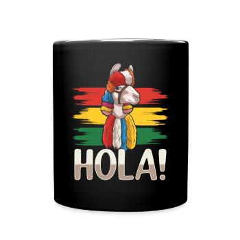Bolivia flag Bolivian alpaca lovers - Full Colour Mug - black - Front