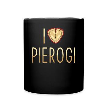 Pierogi dumplings I love pierogi - Full Colour Mug - black - Front