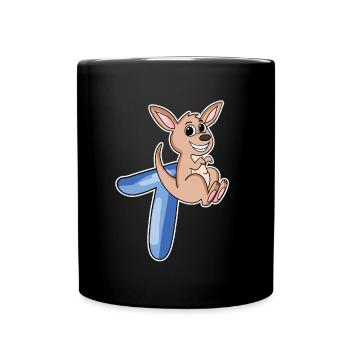 7th Birthday Motif Kangaroo - Seven Years - Full Colour Mug - black - Front