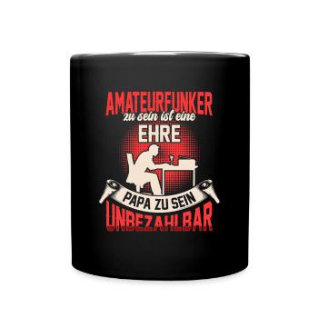 Amateurfunker sein ist eine Ehre Funkamateur - Tasse einfarbig - Schwarz - Vorne