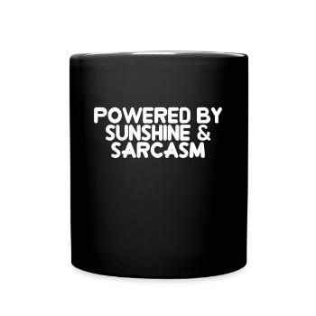 Powered by Sunshine & Sarcasm - Full Colour Mug - black - Front