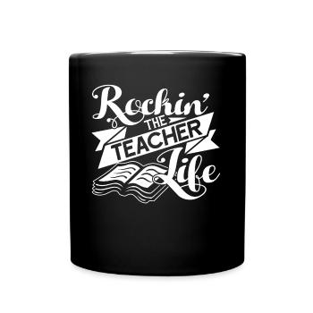 Teacher Rockin The Teacher Life - Full Colour Mug - black - Front