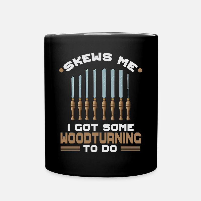 Turning Wood Lathe Lathe - Full Colour Mug - black