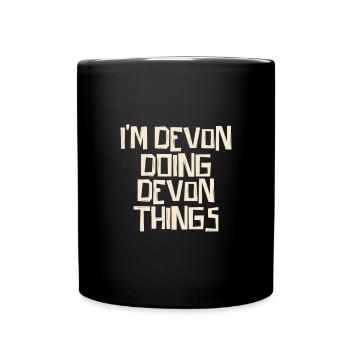 Je suis Devon et je fais des choses du Devon - Mug uni - noir - Devant