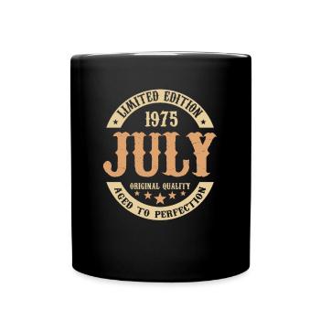 July 1975 Vintage Birthday Gift - Full Colour Mug - black - Front