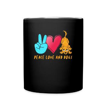 Chiens d’amour de la paix - Mug uni - noir - Devant