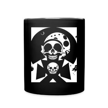 Horror Skull Skull Art Skull Gothic Heavy Metal - Full Colour Mug - black - Front