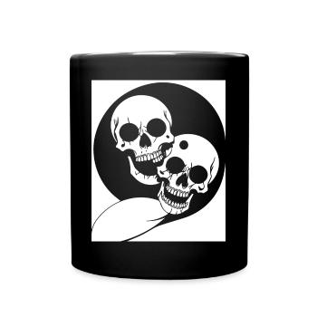 Horror Skull Skull Art Skull Gothic Heavy Metal - Full Colour Mug - black - Front