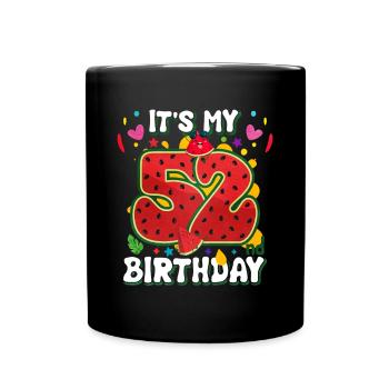 52nd Birthday Watermelon - Full Colour Mug - black - Front