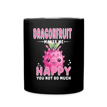 Dragon Fruit Kawaii - Full Colour Mug - black - Front