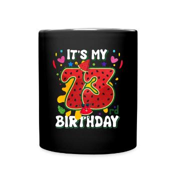 73rd Birthday Watermelon - Full Colour Mug - black - Front