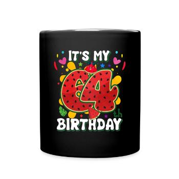 64th Birthday Watermelon - Full Colour Mug - black - Front
