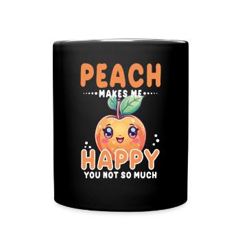 Peach Kawaii - Full Colour Mug - black - Front