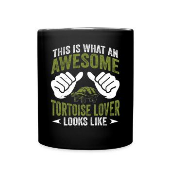 Funny An Awesome Tortoise Lover Looks Like Turtle - Tasse einfarbig - Schwarz - Vorne