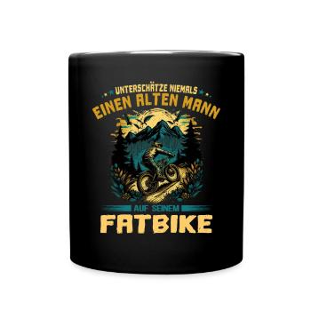 Fatbike | Alter Mann Spruch - Tasse einfarbig - Schwarz - Vorne