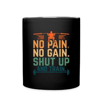 Pas de douleur - pas de gain! - Haltérophilie rétro - Mug uni - noir - Devant