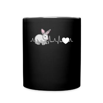 Rabbit Heartbeat Rabbit - Full Colour Mug - black - Front