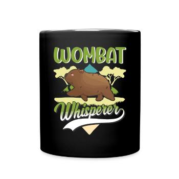 Wombat Flüsterer - Tasse einfarbig - Schwarz - Vorne