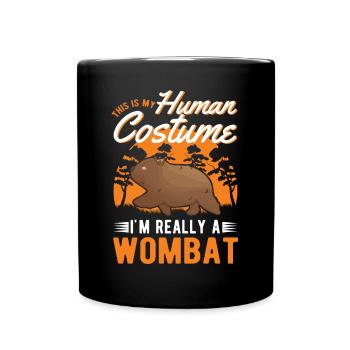 Wombat Human Costume Halloween - Tasse einfarbig - Schwarz - Vorne