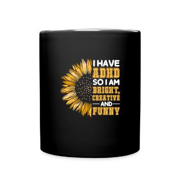 ADHD ADHD Attention Deficit Gift - Full Colour Mug - black - Front