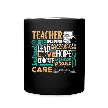 Teacher Teacher Care Guide Inspire - Full Colour Mug - black - Front