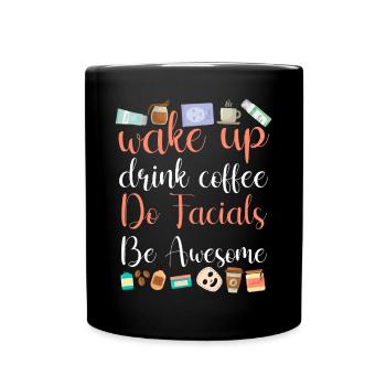 Cute Esthetician Skincare - Full Colour Mug - black - Front