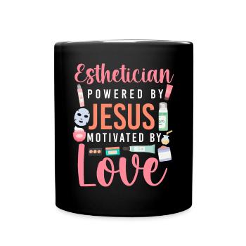 Cute Esthetician Skincare - Full Colour Mug - black - Front