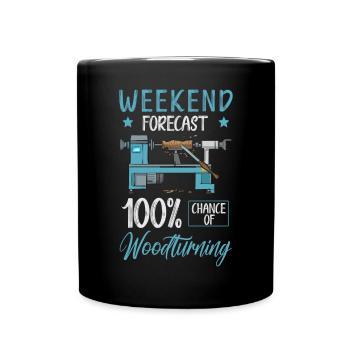 Turning Wood Lathe Lathe - Full Colour Mug - black - Front